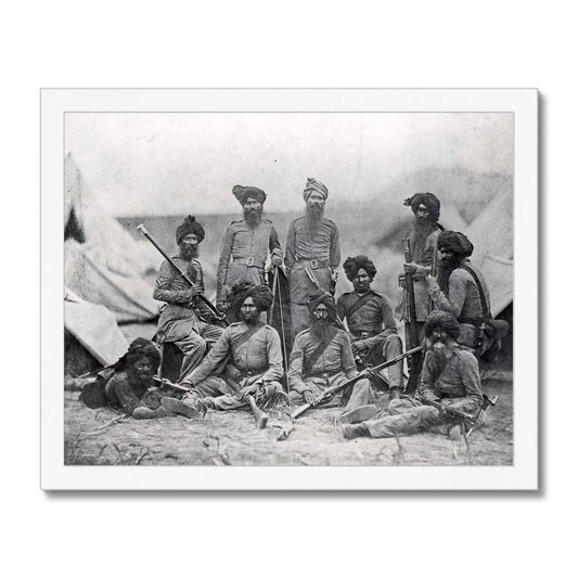 Sikh Officers of the British 15th Punjab Infantry Regiment - Framed Print - ramblingsofasikh