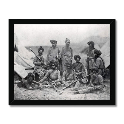 Sikh Officers of the British 15th Punjab Infantry Regiment - Framed Print - ramblingsofasikh