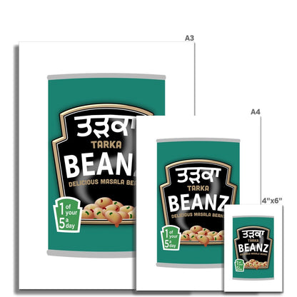 ਤੜਕਾ (Tarka) Beanz Fine Art Print - ramblingsofasikh