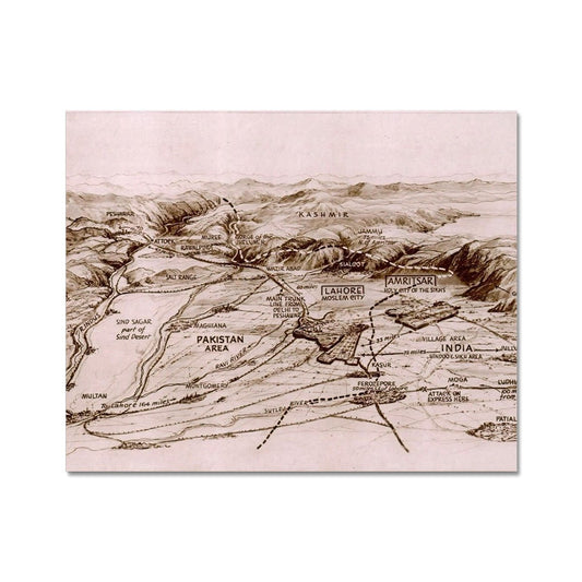 The Areas of Eastern & Western Punjab, 1947. Wall Art Poster - ramblingsofasikh