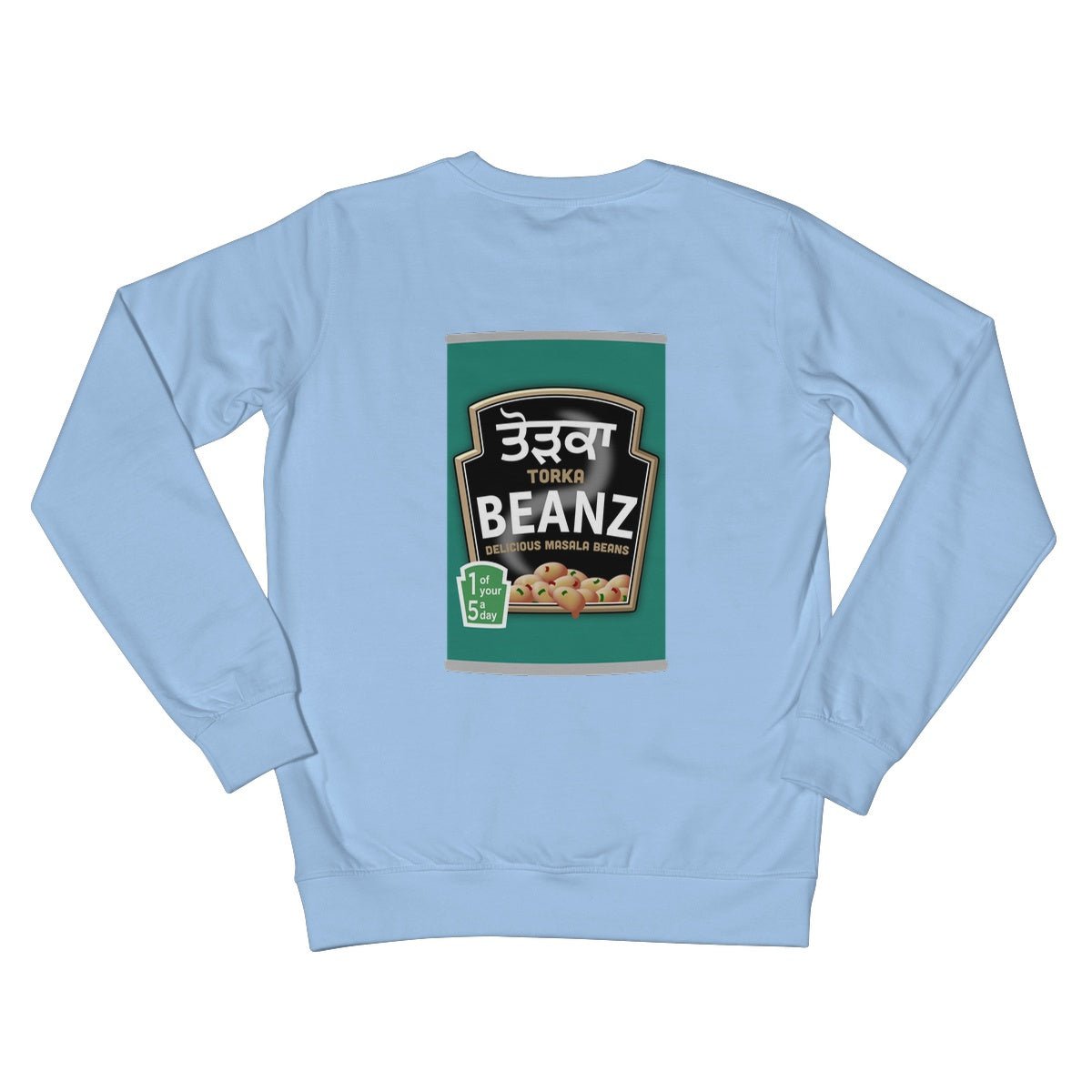 ਤੋੜਕਾ (Torka) Beanz [Design on Reverse] Crew Neck Sweatshirt - ramblingsofasikh