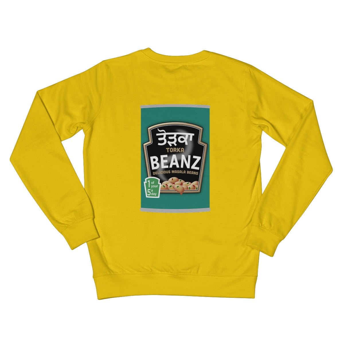 ਤੋੜਕਾ (Torka) Beanz [Design on Reverse] Crew Neck Sweatshirt - ramblingsofasikh