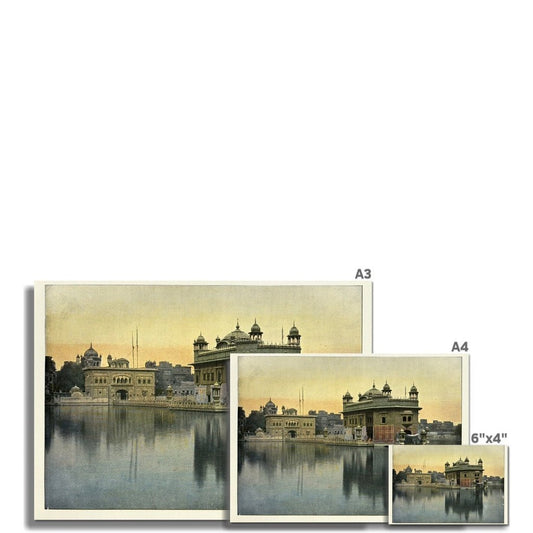 Vintage colourised photograph of Sri Harmandir Sahib, Amritsar, late 19th Century Fine Art Print - ramblingsofasikh